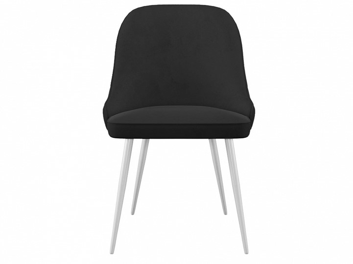 Обеденный стул 256, микровелюр К21 черный, ножки белые в Тюмени - изображение 1