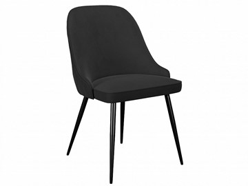 Обеденный стул 256, микровелюр К21 черный, ножки черные в Тюмени