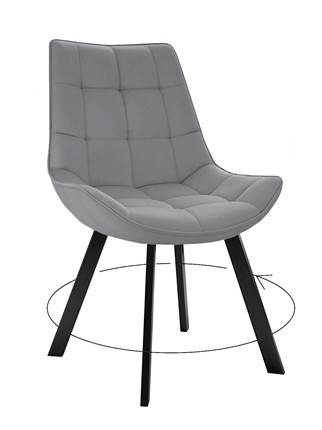 Мягкий стул 263 Поворотный, Микровелюр B22 Grey / опоры черные в Тюмени - изображение