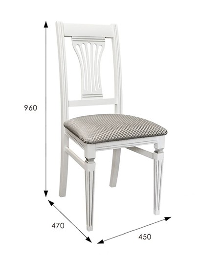Обеденный стул Анри (белый-серебро, Атина серебро) в Тюмени - изображение 4