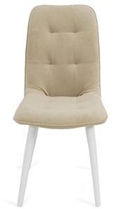 Кухонный стул Бакарди, ноги белые круглые R38/велюр T170 Бежевый в Тюмени - предосмотр 1