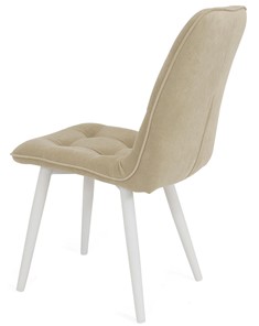 Кухонный стул Бакарди, ноги белые круглые R38/велюр T170 Бежевый в Тюмени - предосмотр 3
