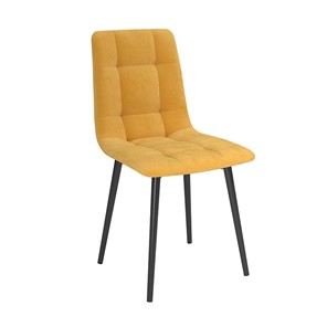 Обеденный стул Белла, велюр тенерифе куркума/Цвет металл черный в Тобольске