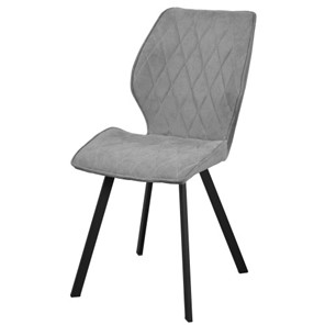 Мягкий стул в кухню Челси СРП-038 серый/черный в Тюмени - предосмотр