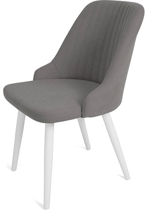 Кухонный стул Даниэлла, ноги белые круглые XXL (R38)/велюр T180 Светло-серый в Тюмени - изображение