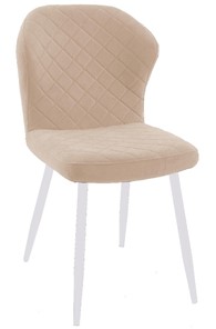 Обеденный стул DikLine 239М B03 BEIGE, ножки белые в Тюмени