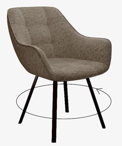 Обеденный стул DikLine 252 М поворотный, NS05 CAPPUCCINO, ножки черные в Тюмени - предосмотр
