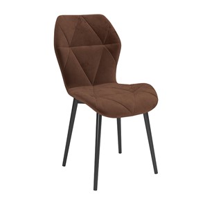 Обеденный стул Дора, велюр тенерифе шоколад/Цвет металл черный в Тюмени