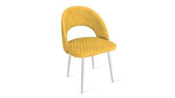 Обеденный стул Гэтсби К1К (Белый матовый/Микровелюр Wellmart Yellow) в Тюмени