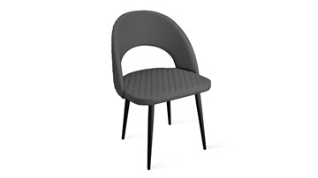 Обеденный стул Гэтсби К1К (Черный муар/Кож.зам Polo Graphite) в Тюмени - предосмотр