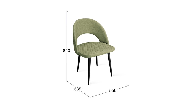 Обеденный стул Гэтсби К1К (Черный муар/Микровелюр Duna Olive) в Заводоуковске - изображение 5
