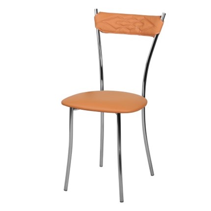 Кухонный стул Хлоя Софт СРП-087С Люкс хром  Экотекс оранжевый в Тюмени - изображение