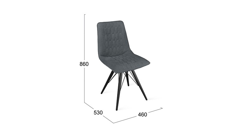 Обеденный стул Хьюго К3 (Черный муар/Микровелюр Jercy Graphite) в Заводоуковске - изображение 5