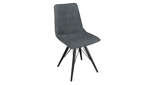 Обеденный стул Хьюго К3 (Черный муар/Микровелюр Jercy Graphite) в Заводоуковске - изображение