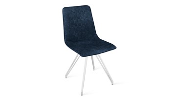 Обеденный стул Хьюго К4 (Белый матовый/Микровелюр Wellmart Blue) в Заводоуковске