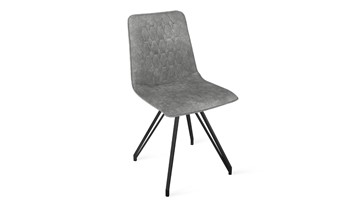 Обеденный стул Хьюго К4 (Черный муар/Микровелюр Wellmart Silver) в Тюмени - предосмотр
