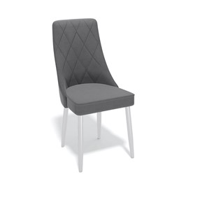 Обеденный стул Kenner 157KV белый/серый велюр в Тюмени