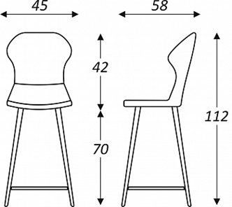 Кухонный стул Марио барный(Аквамарин Т179/ноги черные) в Тюмени - предосмотр 5