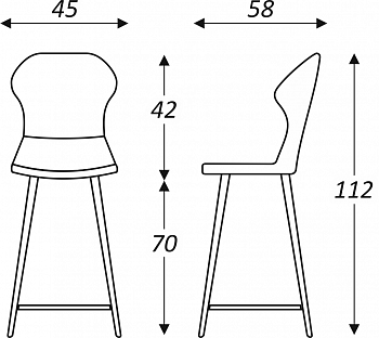 Кухонный стул Марио барный(Аквамарин Т179/ноги черные) в Заводоуковске - изображение 5