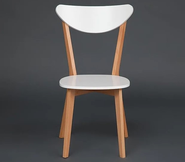 Обеденный стул MAXI (Макси), бук/МДФ 86x48,5x54,5 Белый/Натуральный Бук арт.19584 в Тюмени - изображение 1