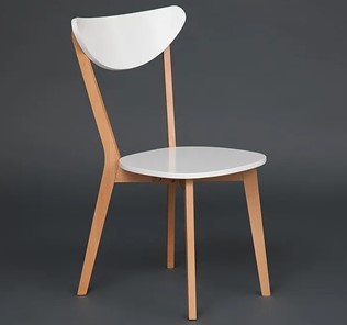 Обеденный стул MAXI (Макси), бук/МДФ 86x48,5x54,5 Белый/Натуральный Бук арт.19584 в Тюмени - предосмотр 2