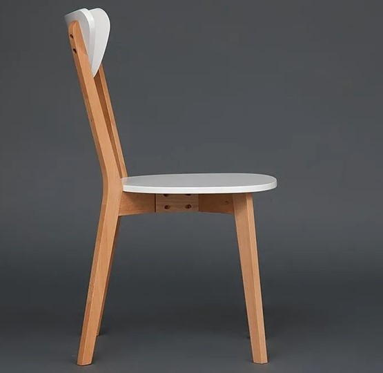 Обеденный стул MAXI (Макси), бук/МДФ 86x48,5x54,5 Белый/Натуральный Бук арт.19584 в Тюмени - изображение 3