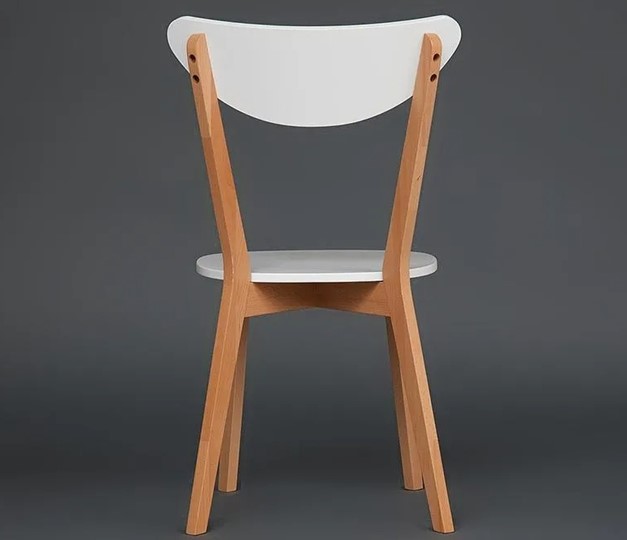 Обеденный стул MAXI (Макси), бук/МДФ 86x48,5x54,5 Белый/Натуральный Бук арт.19584 в Тюмени - изображение 4