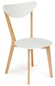 Обеденный стул MAXI (Макси), бук/МДФ 86x48,5x54,5 Белый/Натуральный Бук арт.19584 в Тюмени