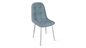 Обеденный стул Райс К1С (Белый матовый/Микровелюр Duna Dustry Blue) в Заводоуковске