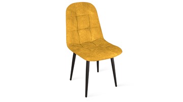 Обеденный стул Райс К1С (Черный муар/Микровелюр Wellmart Yellow) в Заводоуковске - предосмотр