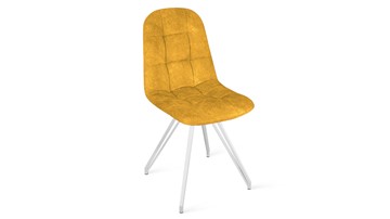 Обеденный стул Райс К4 (Белый матовый/Микровелюр Wellmart Yellow) в Заводоуковске