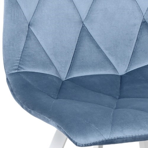 Обеденный стул Рокки WX-221 эмаль белая велюр голубой в Тюмени - изображение 1