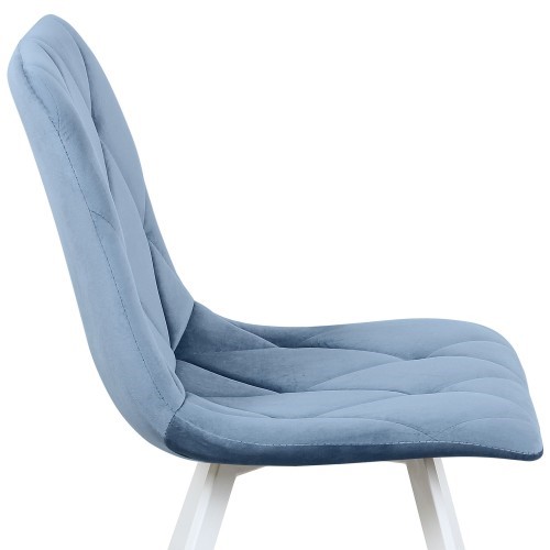 Обеденный стул Рокки WX-221 эмаль белая велюр голубой в Тюмени - изображение 3