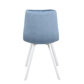 Обеденный стул Рокки WX-221 эмаль белая велюр голубой в Заводоуковске - предосмотр 5