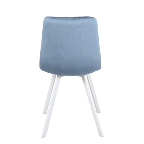 Обеденный стул Рокки WX-221 эмаль белая велюр голубой в Тюмени - изображение 5