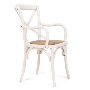 Обеденный стул с подлокотниками CROSS (mod.CB2008) 55х52х91 Белый (butter white) арт.12375 в Тюмени