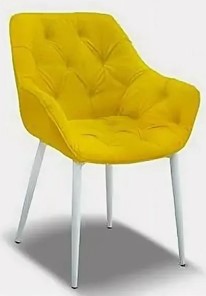 Обеденный стул Саваж желтый, ножки белые в Тюмени