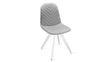 Обеденный стул Шерри К4 (Белый матовый/Микровелюр Jercy Silver) в Тюмени