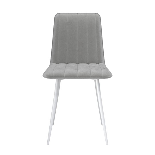 Обеденный стул Тахо, велюр тенерифе грей/Цвет металл белый в Тюмени - изображение 1