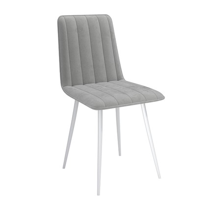 Обеденный стул Тахо, велюр тенерифе грей/Цвет металл белый в Тюмени - изображение