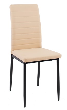 Обеденный стул Текс, к/з Pegasso бежевый, ножки черные в Заводоуковске - изображение