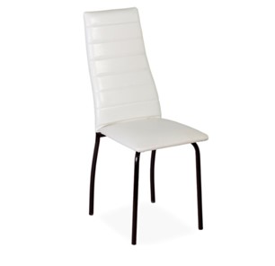 Кухонный стул Волна, прошивка горизонтально, каркас металл коричневый, Аттика белый в Тюмени