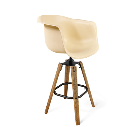 Барный стул SHT-ST31/S93 (бежевый/брашированный коричневый/черный муар) в Тюмени - изображение