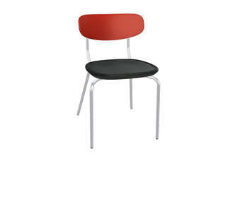 Обеденный стул SHT-ST85-2/SB85-2/S85M (красный/черный/хром лак) в Тюмени