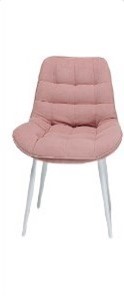 Обеденный стул Комфорт розовый белые ножки в Тюмени