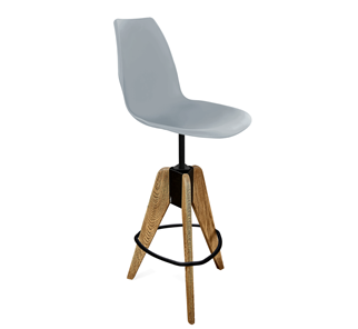 Барный стул SHT-ST29/S92 (серый ral 7040/брашированный коричневый/черный муар) в Тюмени - предосмотр