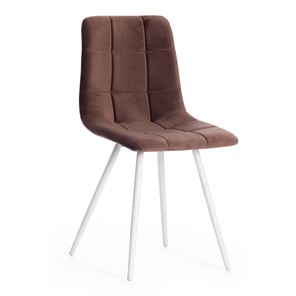 Обеденный стул CHILLY (mod. 7095-1) 45х53х88 коричневый barkhat 12/белый арт.17242 в Тюмени