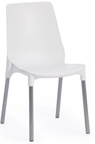 Обеденный стул GENIUS (mod 75) 46x56x84 белый/ножки хром арт.19115 в Тюмени