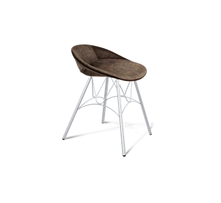 Обеденный стул SHT-ST19-SF1 / SHT-S100 (кофейный трюфель/хром лак) в Тюмени