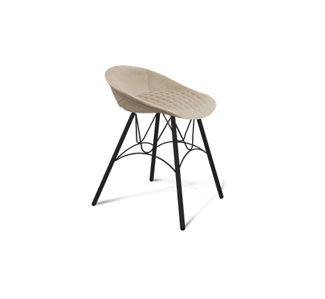 Обеденный стул SHT-ST19-SF1 / SHT-S100 (ванильный крем/черный муар) в Тюмени - изображение
